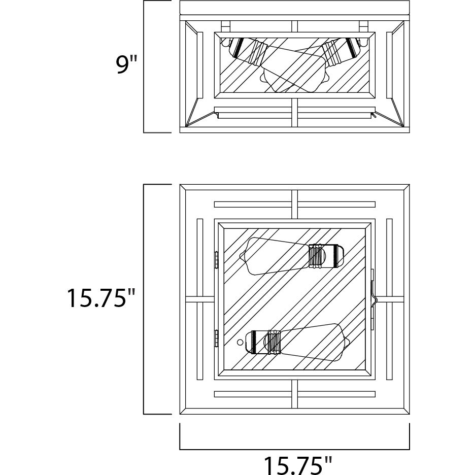 Era 2 Light 15.75 inch Black Flush Mount Ceiling Light in MB ST64