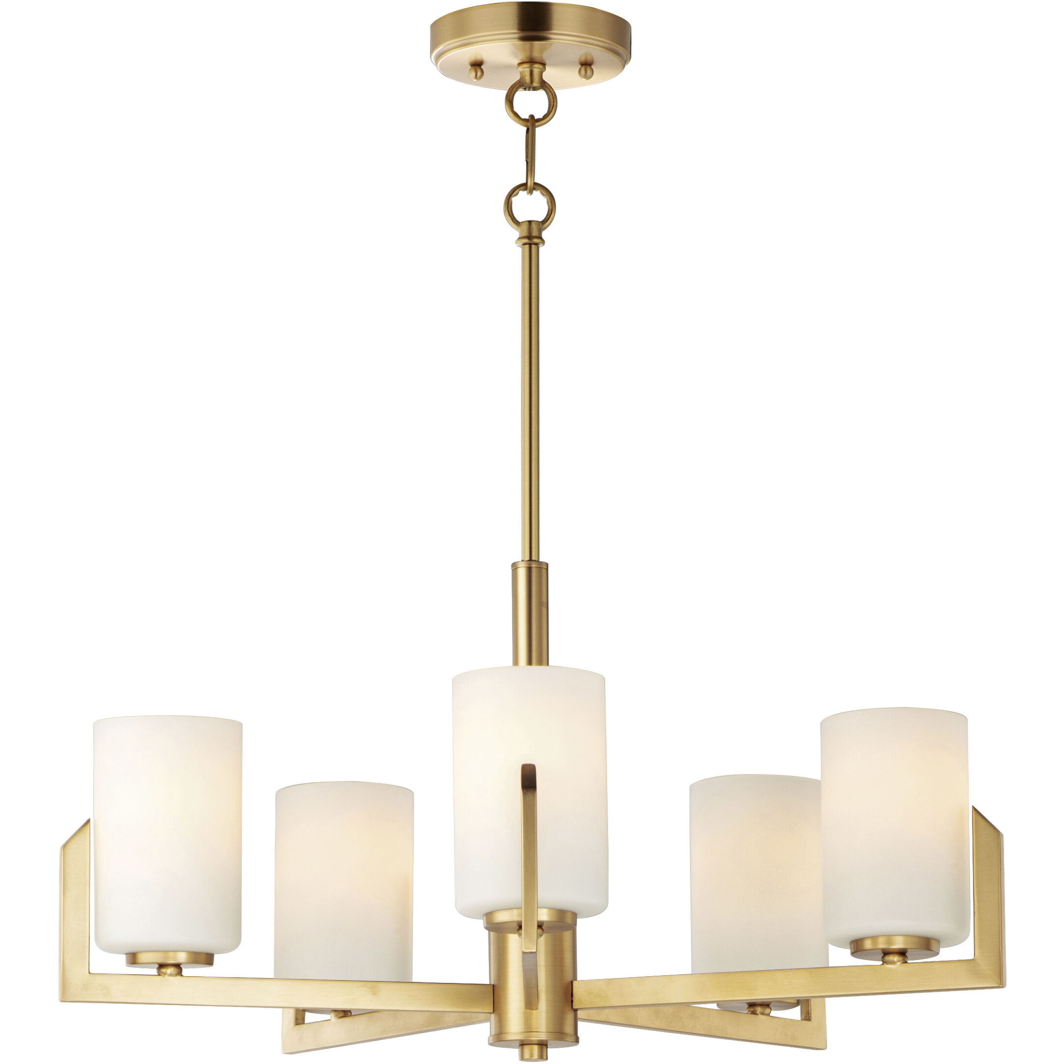 Dart 5 Light 26 inch Satin Brass Chandelier Ceiling Light