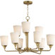 Hudson 9 Light 30 inch Natural Aged Brass Multi-Tier Chandelier Ceiling Light in Satin White