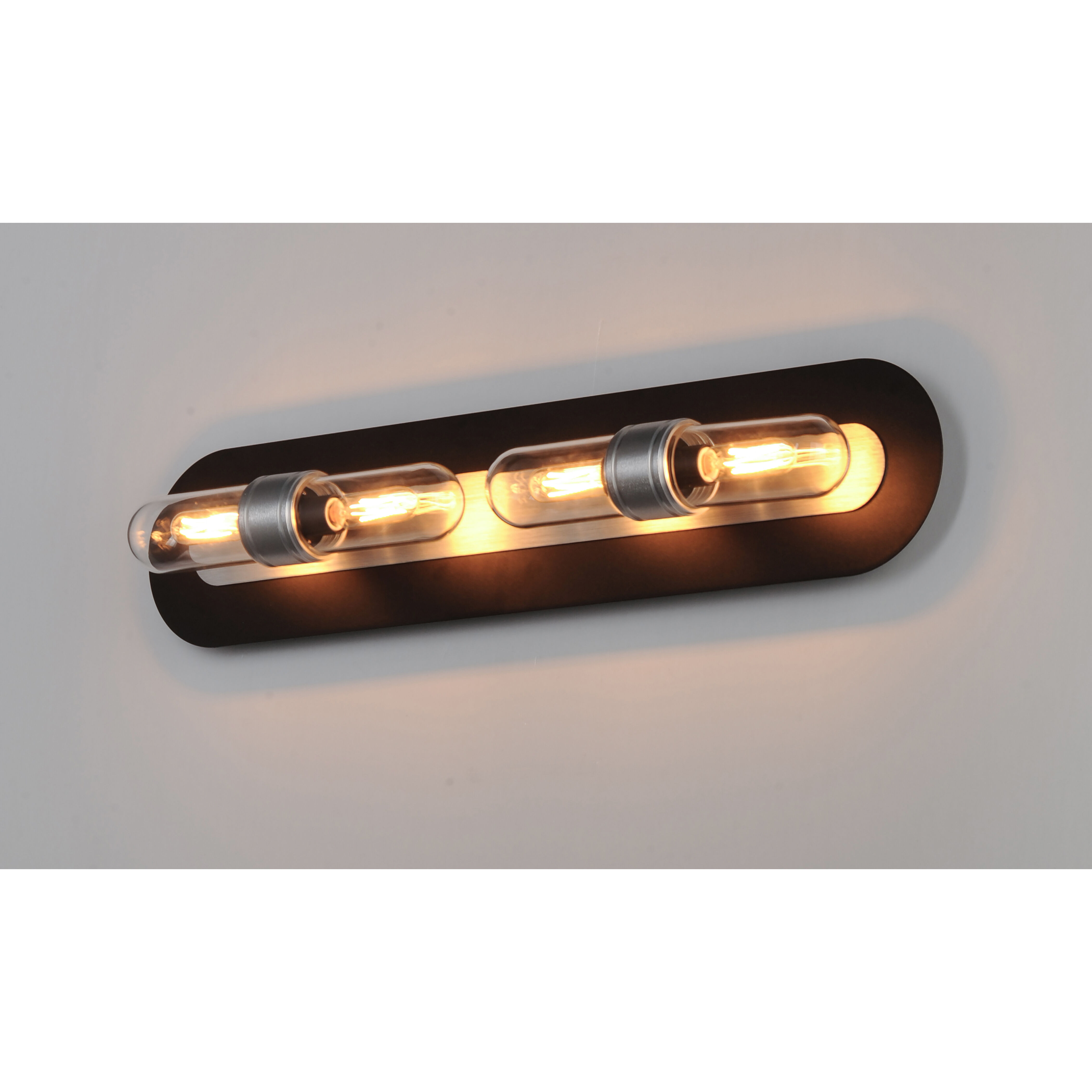 Dual 4 Light 28.5 inch Black/Brushed Aluminum Bath Vanity Wall Light