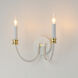 Charlton 2 Light 11.75 inch Weathered White and Gold Leaf Wall Sconce Wall Light