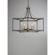 Wellington 5 Light 30 inch Oil Rubbed Bronze and Antique Brass Multi-Light Pendant Ceiling Light
