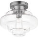 Harbor 1 Light 12 inch Satin Nickel Flush Mount Ceiling Light