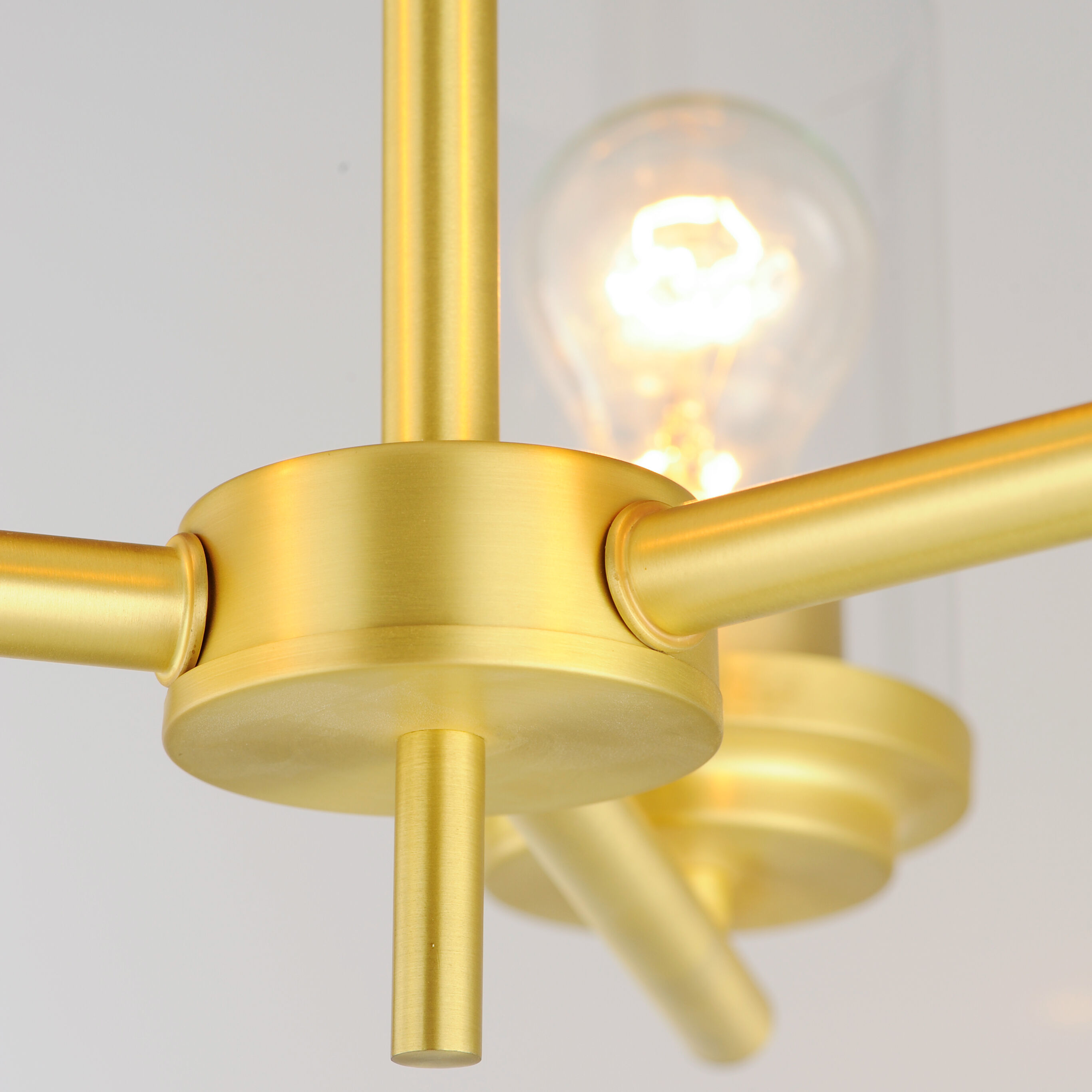 Corona 3 Light 16.5 inch Satin Brass Single-Tier Chandelier Ceiling Light in Clear