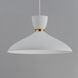 Carillon 1 Light 15.75 inch White and Satin Brass Single Pendant Ceiling Light