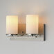 Lateral 2 Light 12 inch Satin Nickel Bath Vanity Wall Light in Satin White