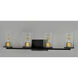 Sleek 4 Light 31 inch Antique Brass/Black Bath Vanity Wall Light