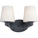 Shelter 2 Light 13 inch Black Bath Vanity Wall Light