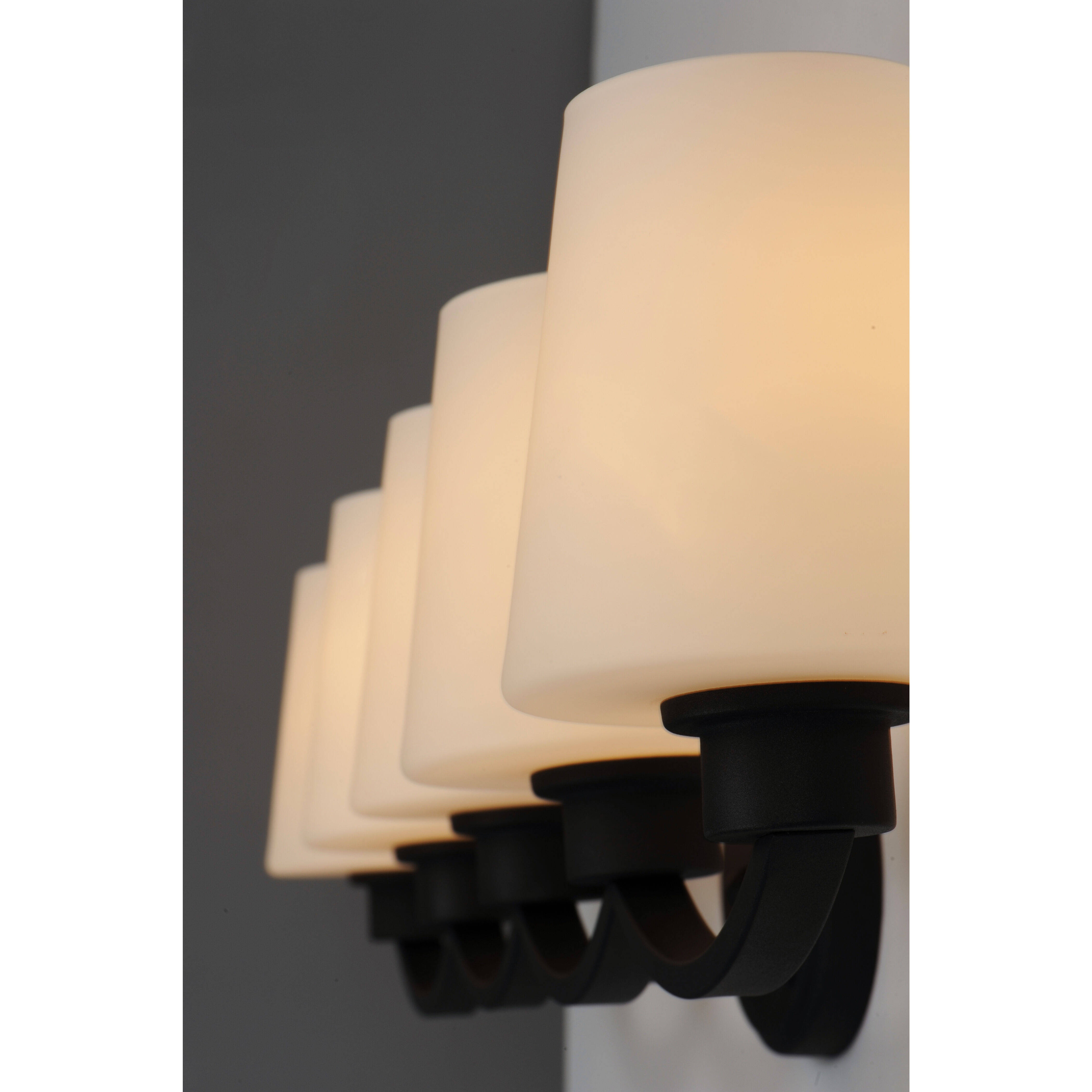 Shelter 5 Light 38 inch Black Bath Vanity Wall Light