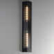 Triform 2 Light 32 inch Black and Antique Brass Outdoor Wall Mount