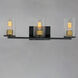 Sleek 3 Light 24 inch Antique Brass and Black Bath Vanity Wall Light