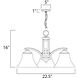 Aurora 3 Light 22.5 inch Oil Rubbed Bronze Down Light Chandelier Ceiling Light