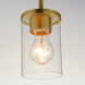 Corona 1 Light 5 inch Satin Brass Mini Pendant Ceiling Light in Clear