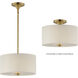 Bongo 2 Light 13 inch Natural Aged Brass Semi-Flush Mount Ceiling Light