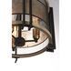 Boundry 3 Light 17 inch Black/Barn Wood/Antique Brass Flush Mount Ceiling Light