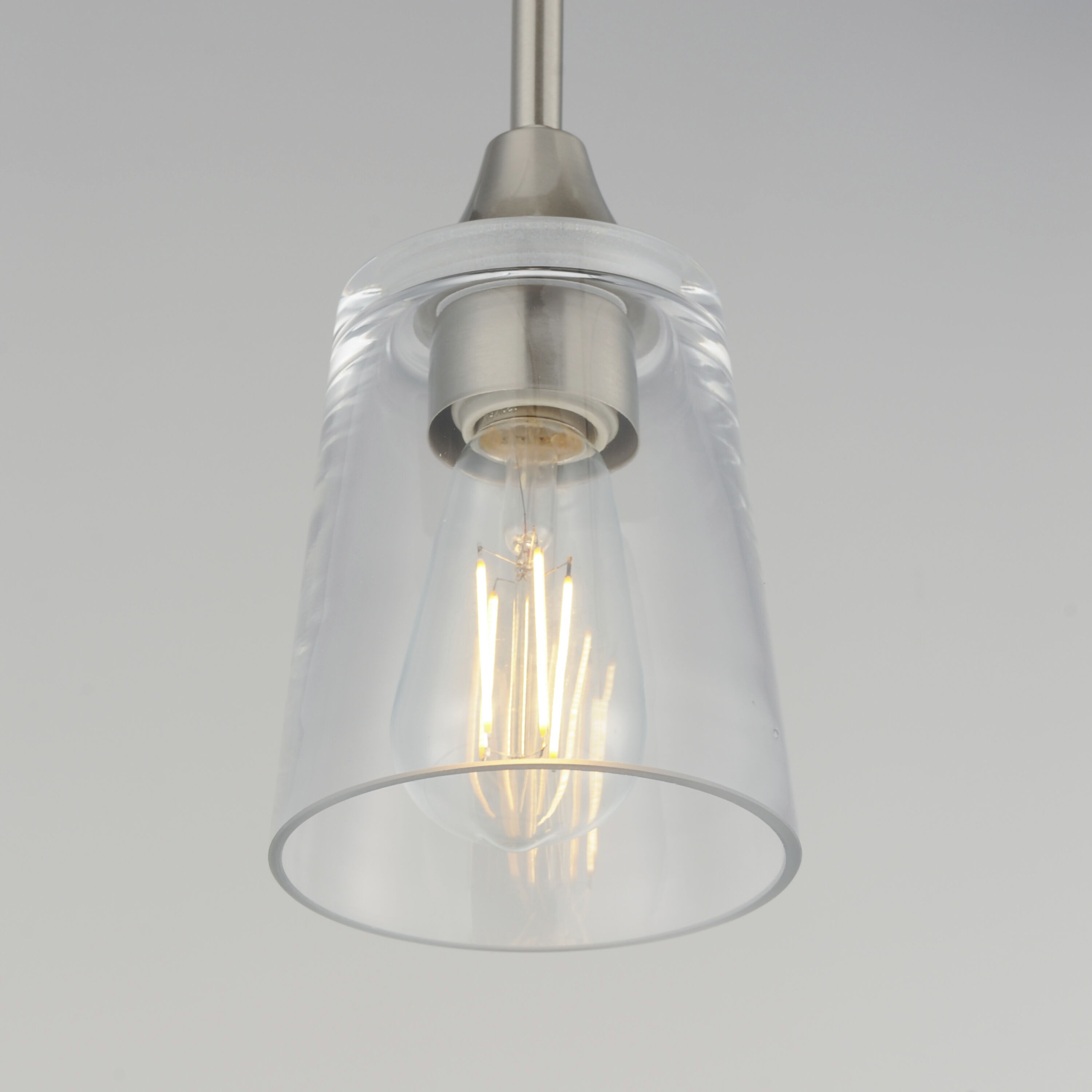 Hudson 1 Light 4.75 inch Satin Nickel Mini Pendant Ceiling Light in Clear
