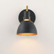 Dusk 1 Light 6 inch Black and Antique Brass Bath Vanity Wall Light