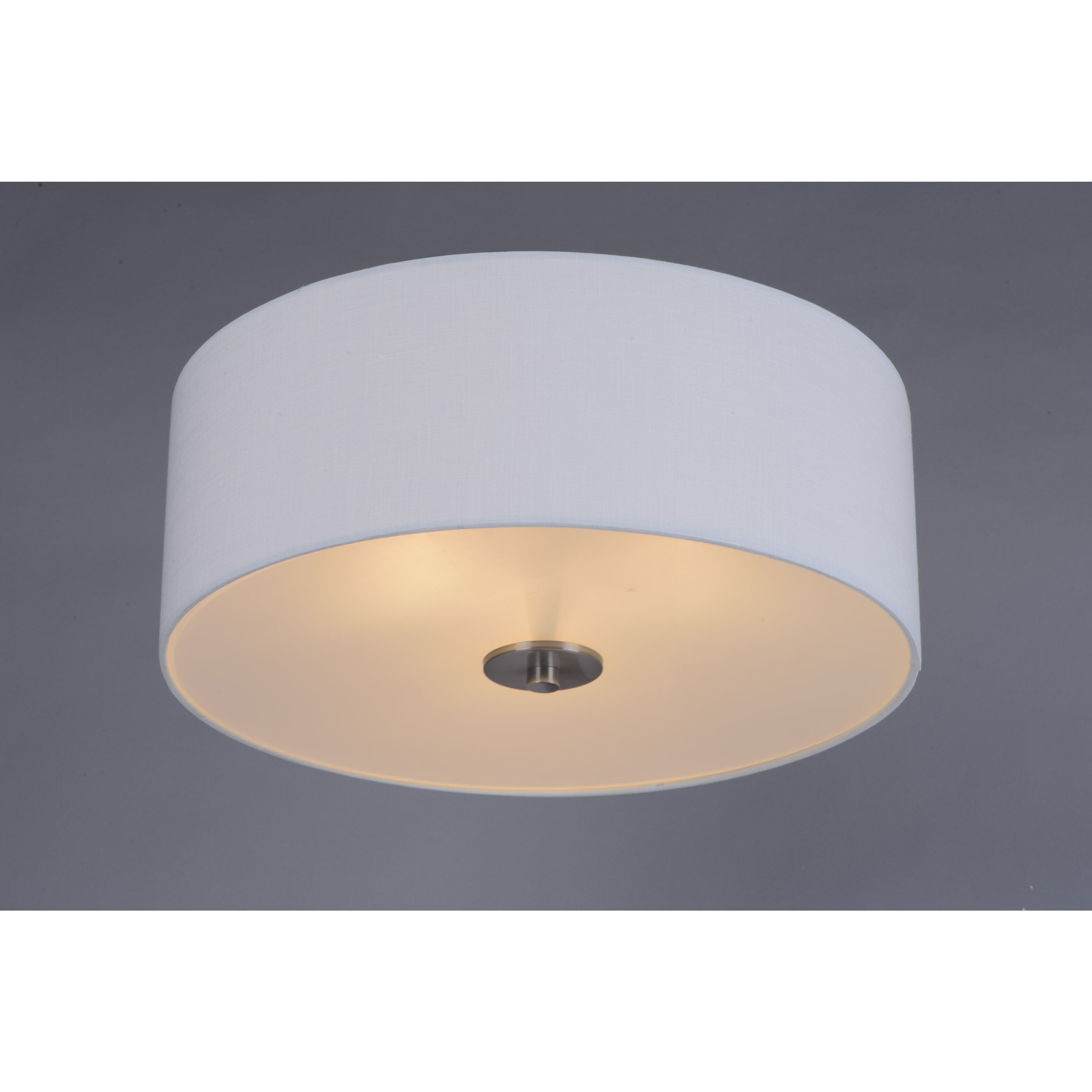 Bongo 3 Light 18 inch Satin Nickel Flush Mount Ceiling Light