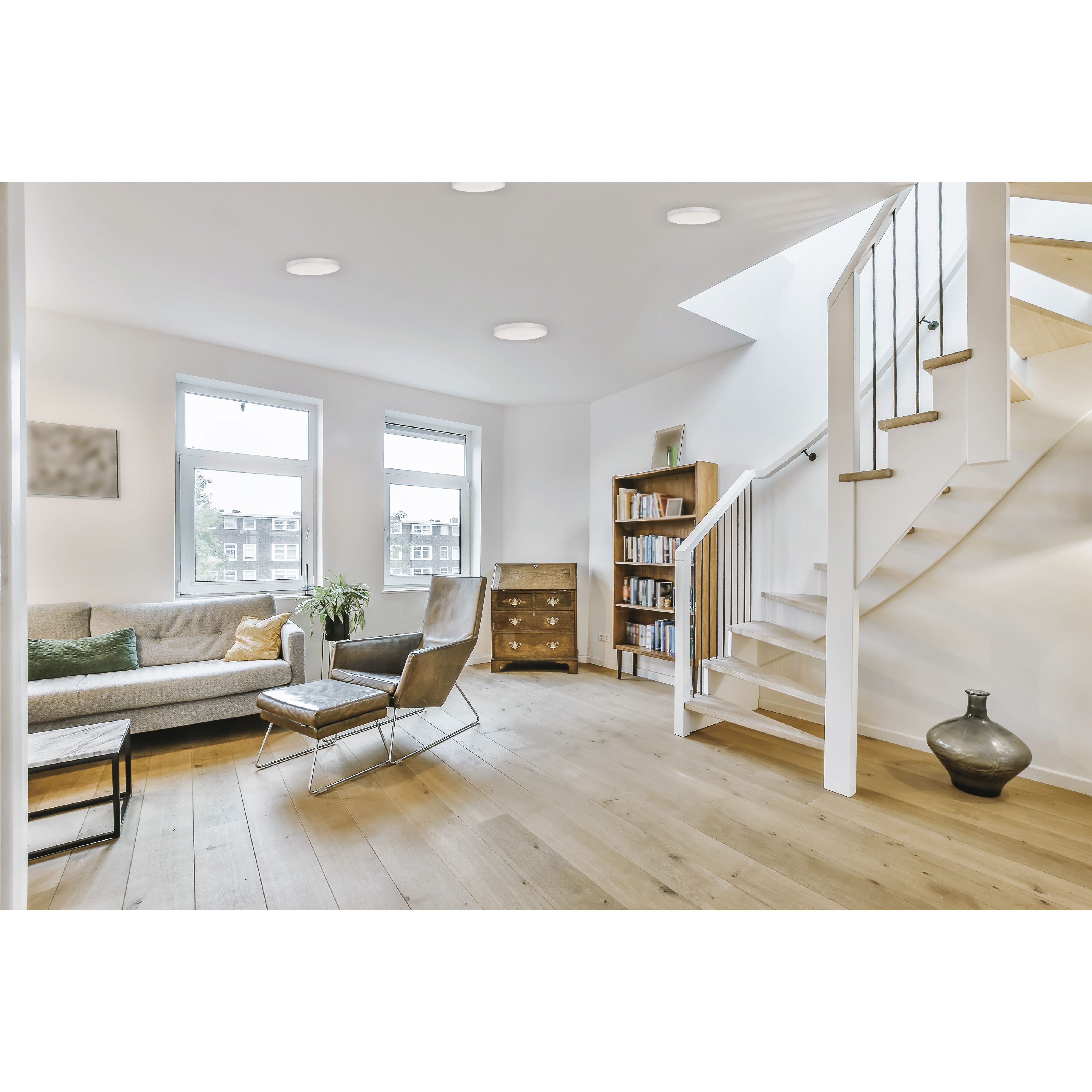 Maxim Lighting 57660WTWT Trim LED 5 inch White Flush Mount Ceiling