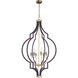 Crest 6 Light 26 inch Oil Rubbed Bronze and Antique Brass Chandelier Ceiling Light