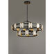 Radiant LED 41.75 inch Black and Gold Leaf Chandelier Ceiling Light