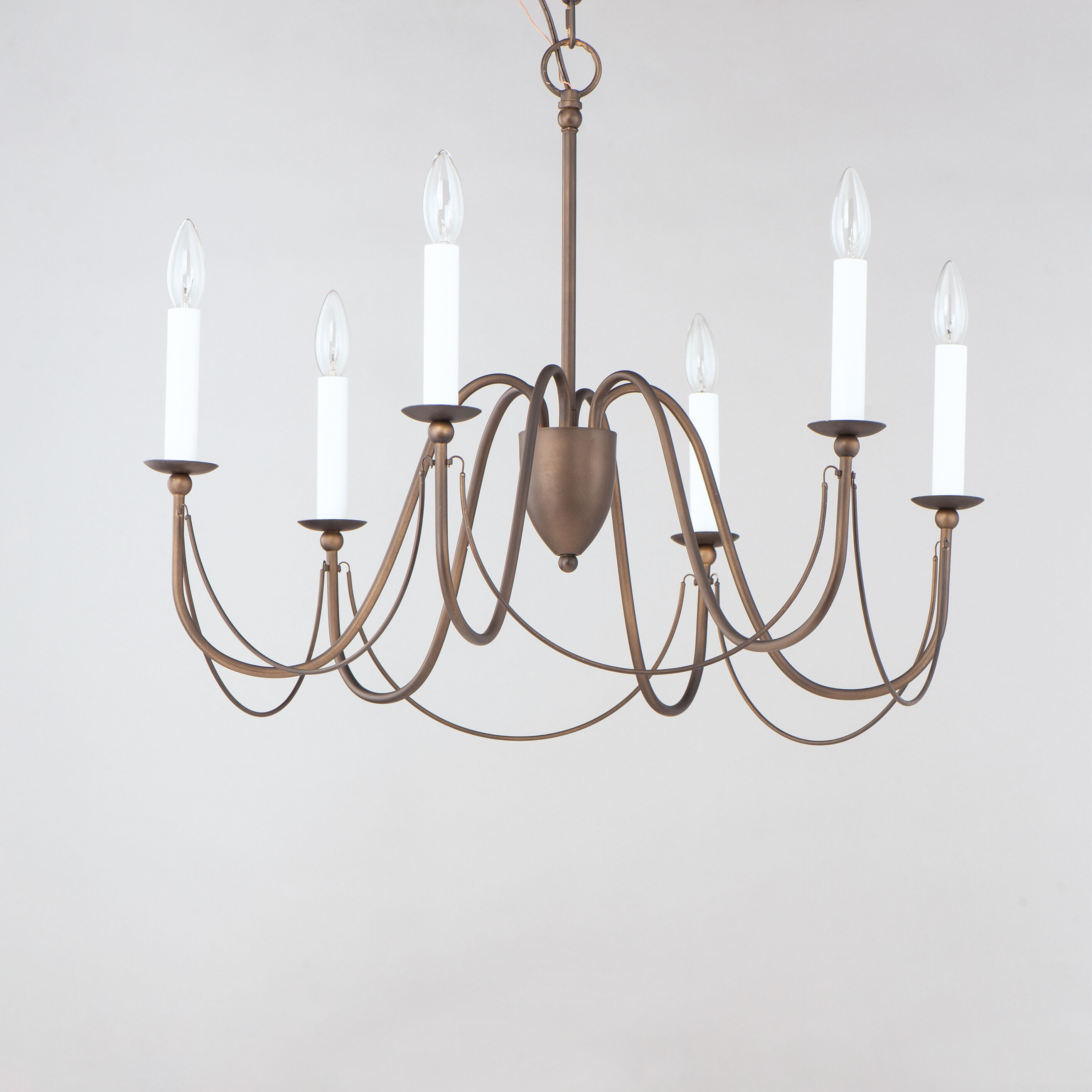 Plumette 6 Light 28 inch Chestnut Bronze Chandelier Ceiling Light