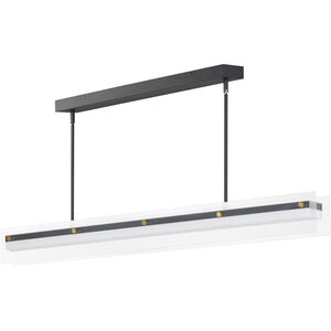 Spectre LED 47.25 inch Black and Natural Aged Brass Linear Pendant Ceiling Light