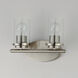 Corona 2 Light 12 inch Satin Nickel Bath Vanity Wall Light in Clear