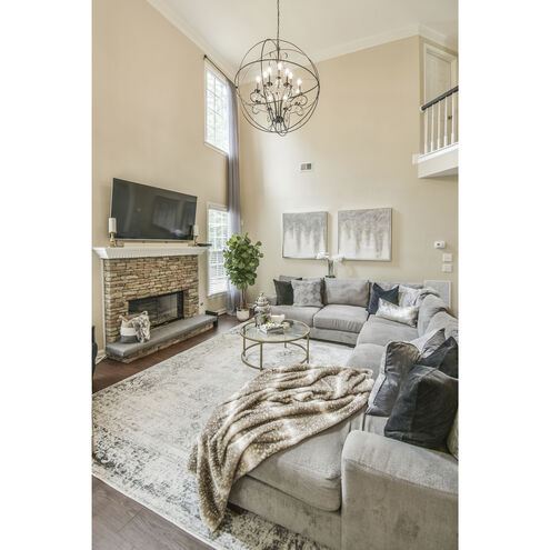 Orbit 12 Light 40 inch Anthracite/Polished Nickel Single Pendant Ceiling Light in Anthracite and Polished Nickel