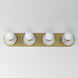 Hollywood 4 Light 26.5 inch Whit Alabaster and Natural Aged Brass Bath Vanity Wall Light in Bulb Not Included, White Alabaster and Natural Aged Brass
