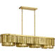 Regalia 4 Light 48.5 inch Gold Leaf Linear Pendant Ceiling Light