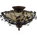 Elegante 3 Light 16.5 inch Oil Rubbed Bronze Semi-Flush Mount Ceiling Light