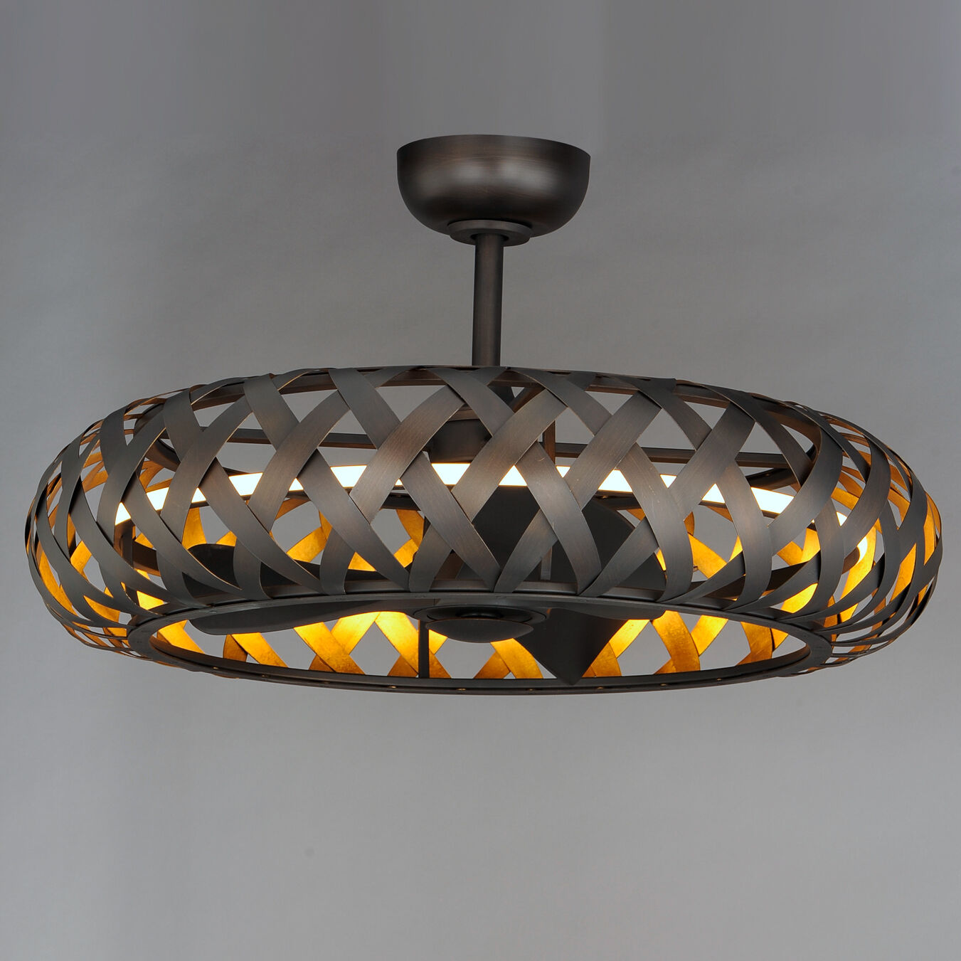 Weave 33 inch Bronze Gilt/Gold Fandelight