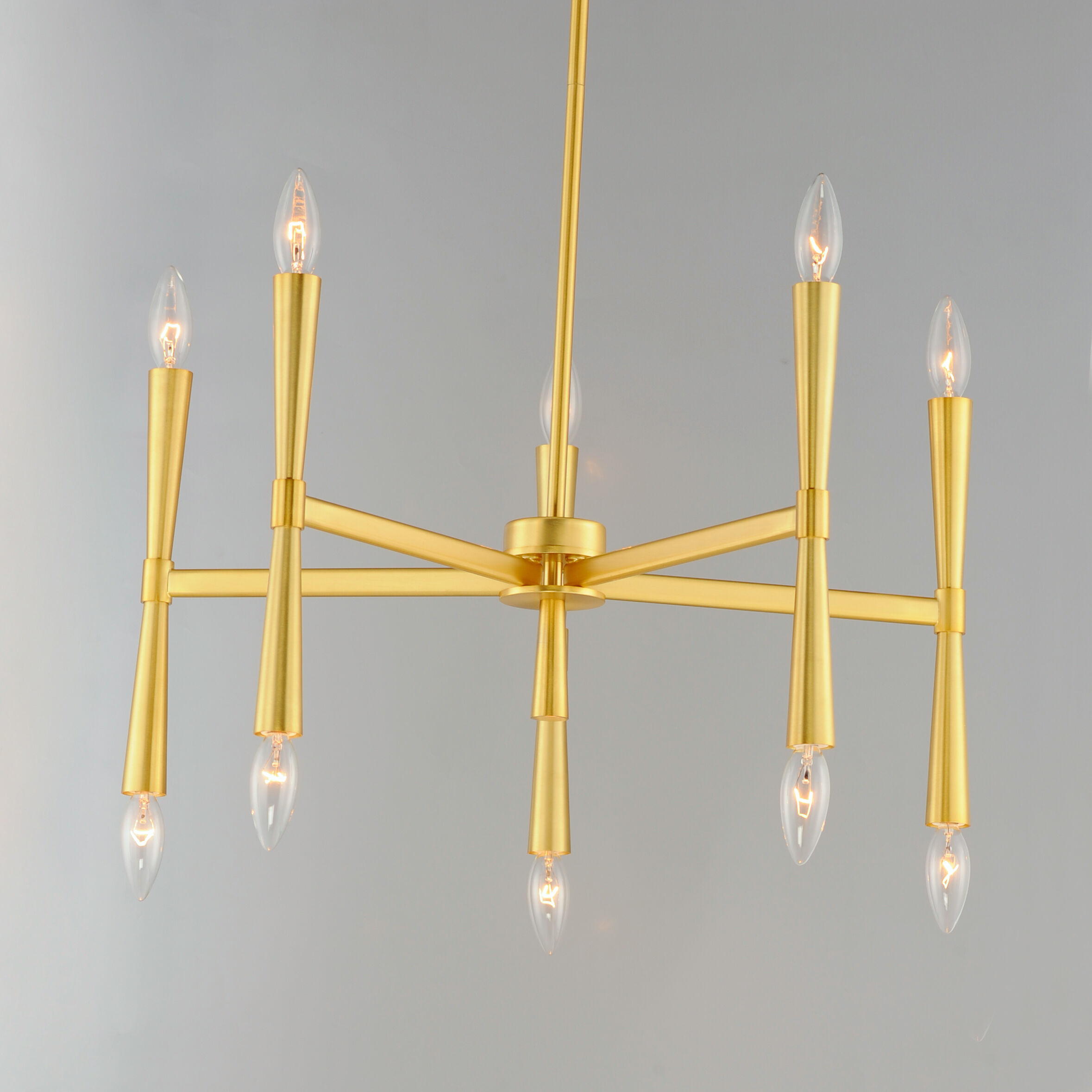 Rome 10 Light 24 inch Satin Brass Chandelier Ceiling Light