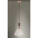 Abbott 1 Light 12.5 inch Weathered Oak and Antique Brass Single Pendant Ceiling Light