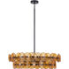 Loren 6 Light 32 inch Gunmetal Multi-Tier Chandelier Ceiling Light in Amber