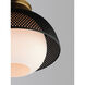 Perf 1 Light 14.25 inch Black and Satin Brass Flush Mount Ceiling Light