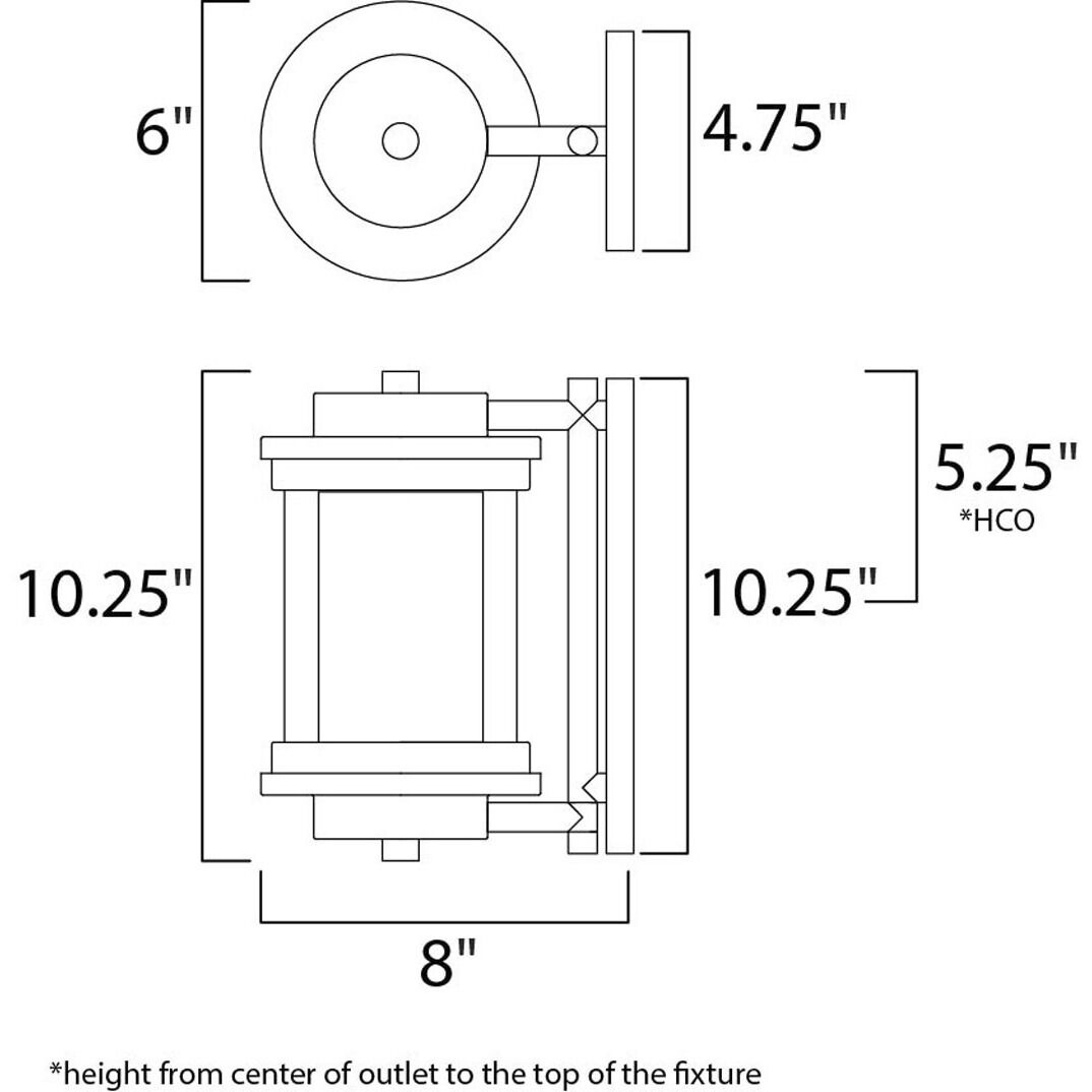 Lighthouse LED E26 LED 10.25 inch Anthracite Outdoor Wall Sconce