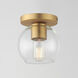 Knox 1 Light 6 inch Natural Aged Brass Flush Mount Ceiling Light