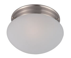 Essentials - 588x 1 Light 8 inch Satin Nickel Flush Mount Ceiling Light in Frosted