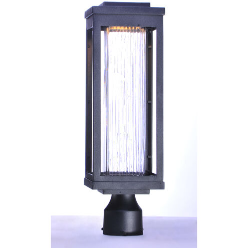 Salon LED LED 20 inch Black Outdoor Pole/Post Mount in Clear Ribbed