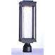 Salon LED LED 20 inch Black Outdoor Pole/Post Mount in Clear Ribbed