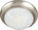 Essentials - 585x 1 Light 12 inch Satin Nickel Flush Mount Ceiling Light in Marble