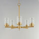 Corona 5 Light 22 inch Satin Brass Single-Tier Chandelier Ceiling Light in Clear