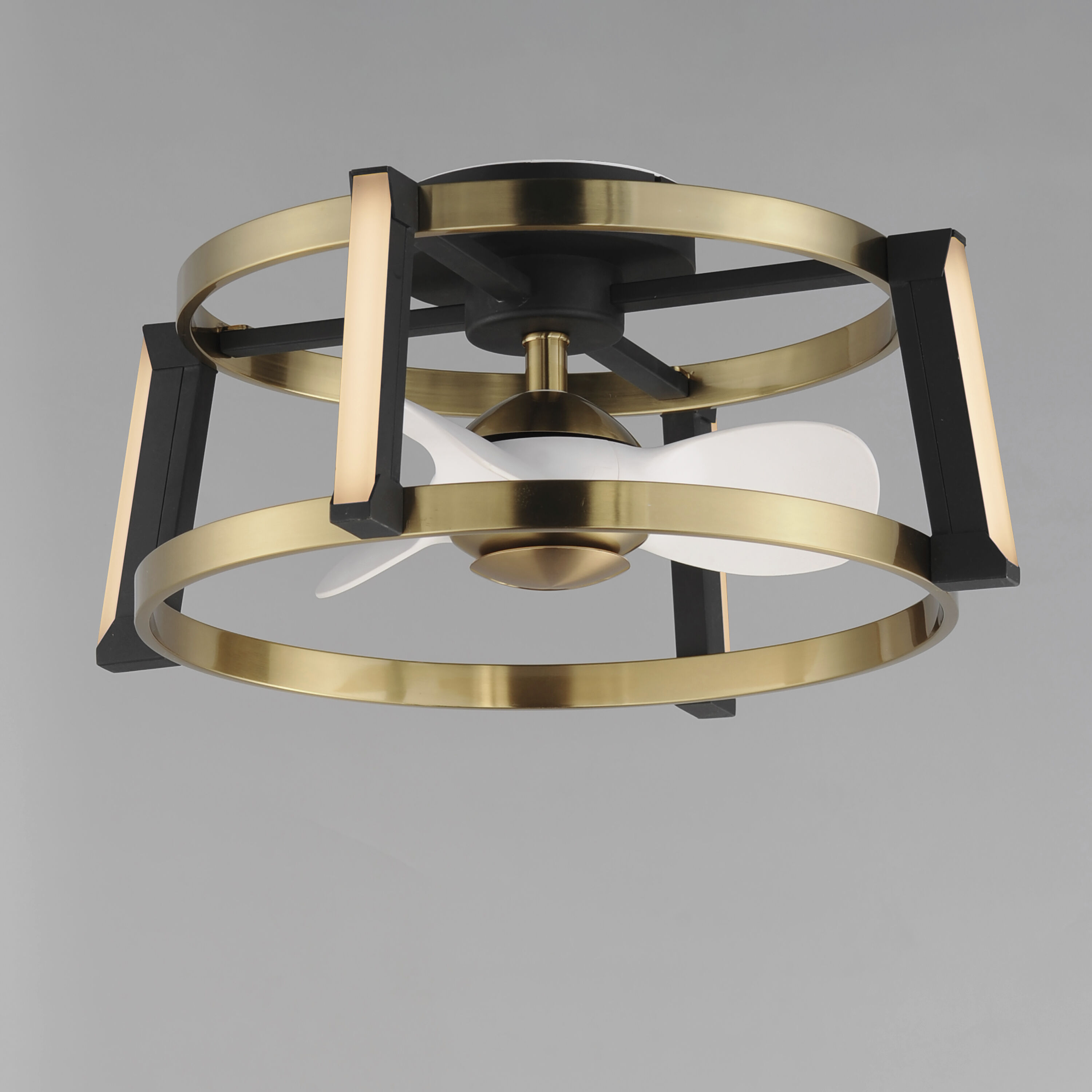 Darling 24 inch Black with Natural Aged Brass Fandelight, Smart Light
