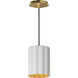 Primrose 1 Light 6 inch Gold Leaf Single Pendant Ceiling Light in Dark Grey