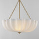 Bundt 3 Light 17.75 inch White and Natural Aged Brass Semi-Flush Mount Ceiling Light