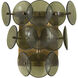 Loren 3 Light 15 inch Weathered Brass Wall Sconce Wall Light in Green Vintage