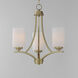 Deven 3 Light 18 inch Satin Brass Mini Chandelier Ceiling Light