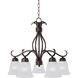 Basix 5 Light 25 inch Oil Rubbed Bronze Down Light Chandelier Ceiling Light